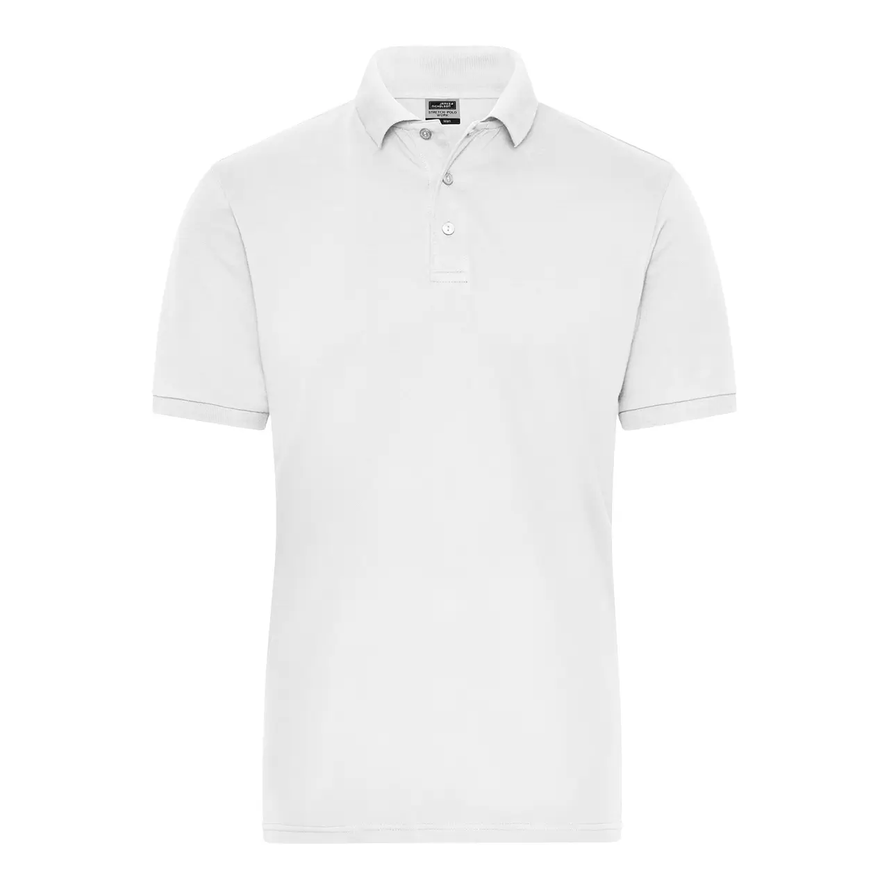 Herren Poloshirt, Farbe weiß, frontansicht