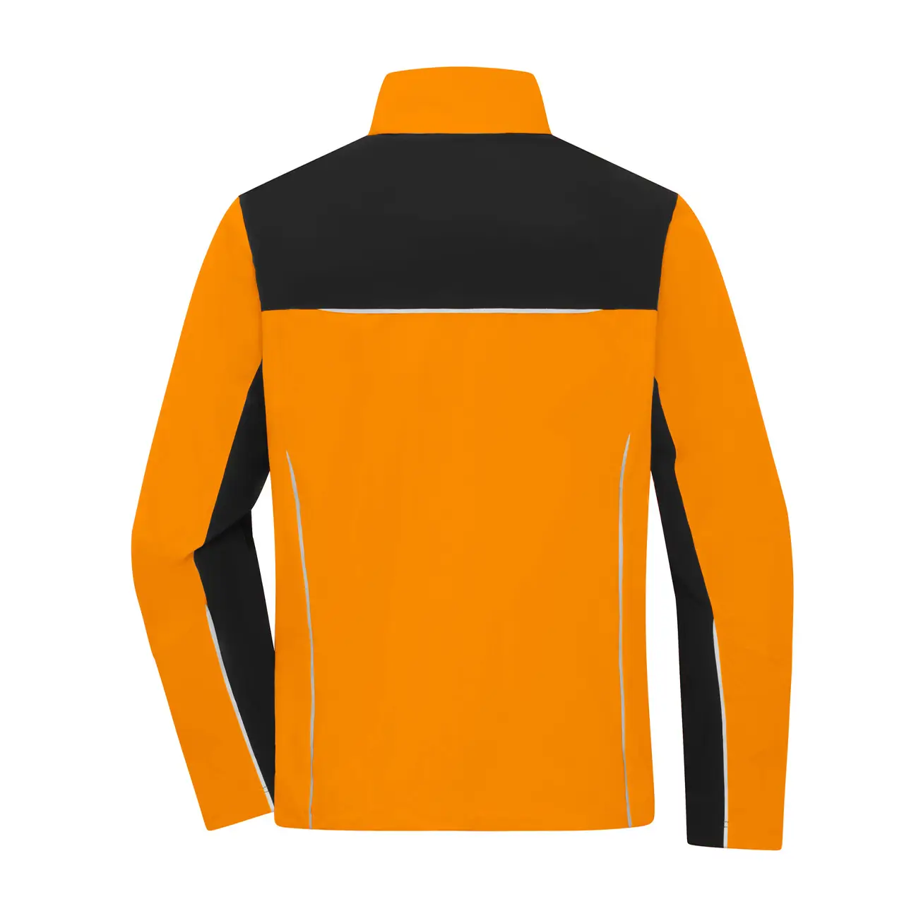 Daiber Arbeitsjacke von hinten, in neonorange/schwarz, mit Reflexstreifen