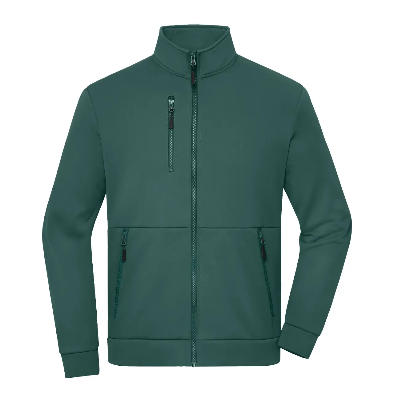 Daiber Workwear Fleecejacke JN1876 in grün Vorderansicht für Damen und Herren