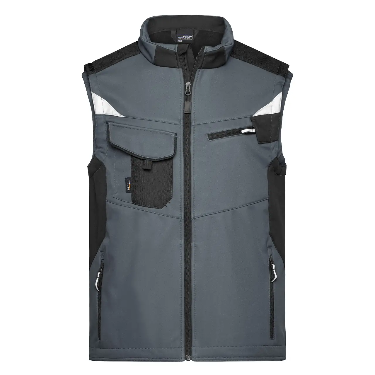 Daiber Arbeitsweste mit Cordura Verstärkung, Unisex für Damen und Herren, JN845 carbon-schwarz, Fronansicht