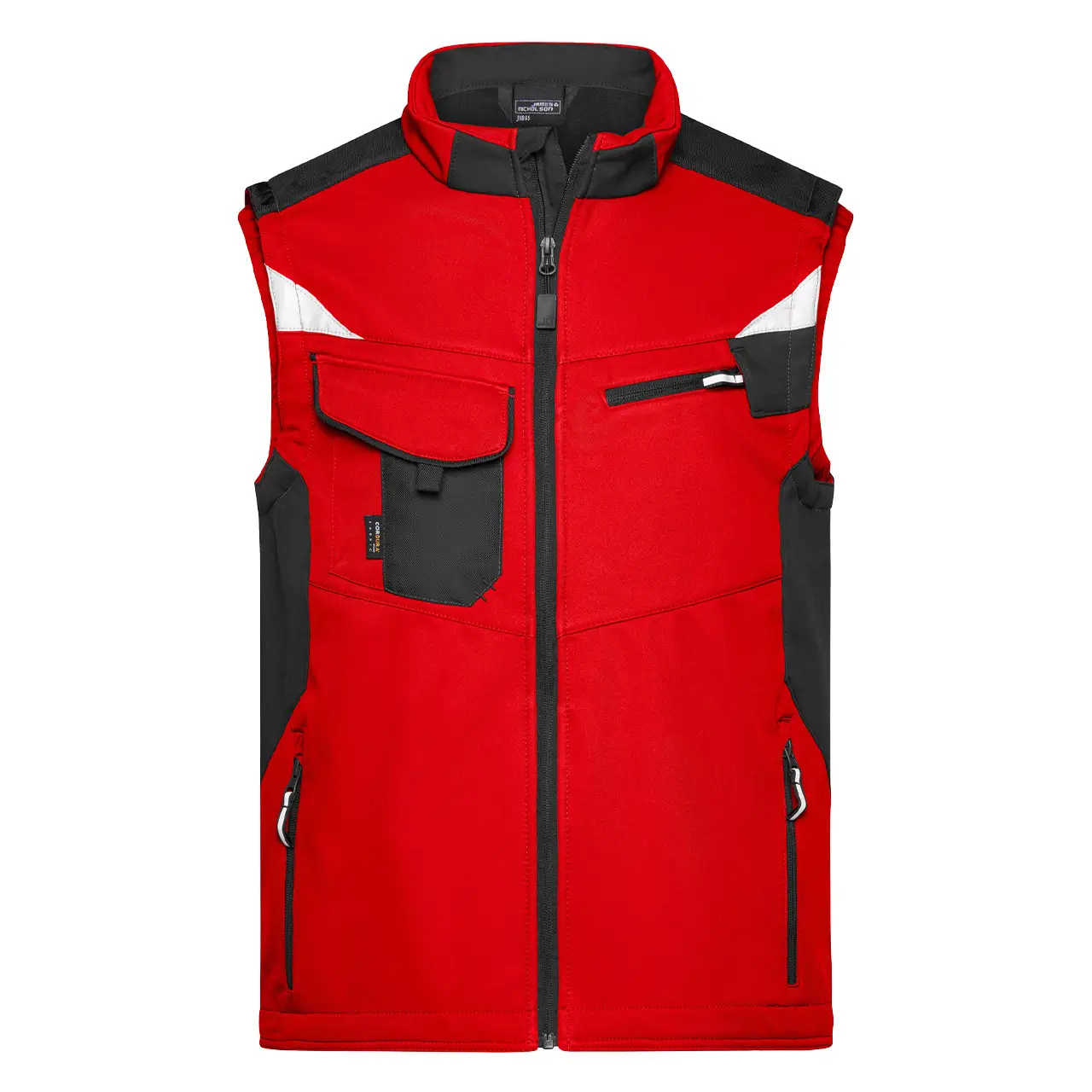 Daiber Arbeitsweste mit Cordura Verstärkung, Unisex für Damen und Herren, JN845 rot-schwarz, Fronansicht