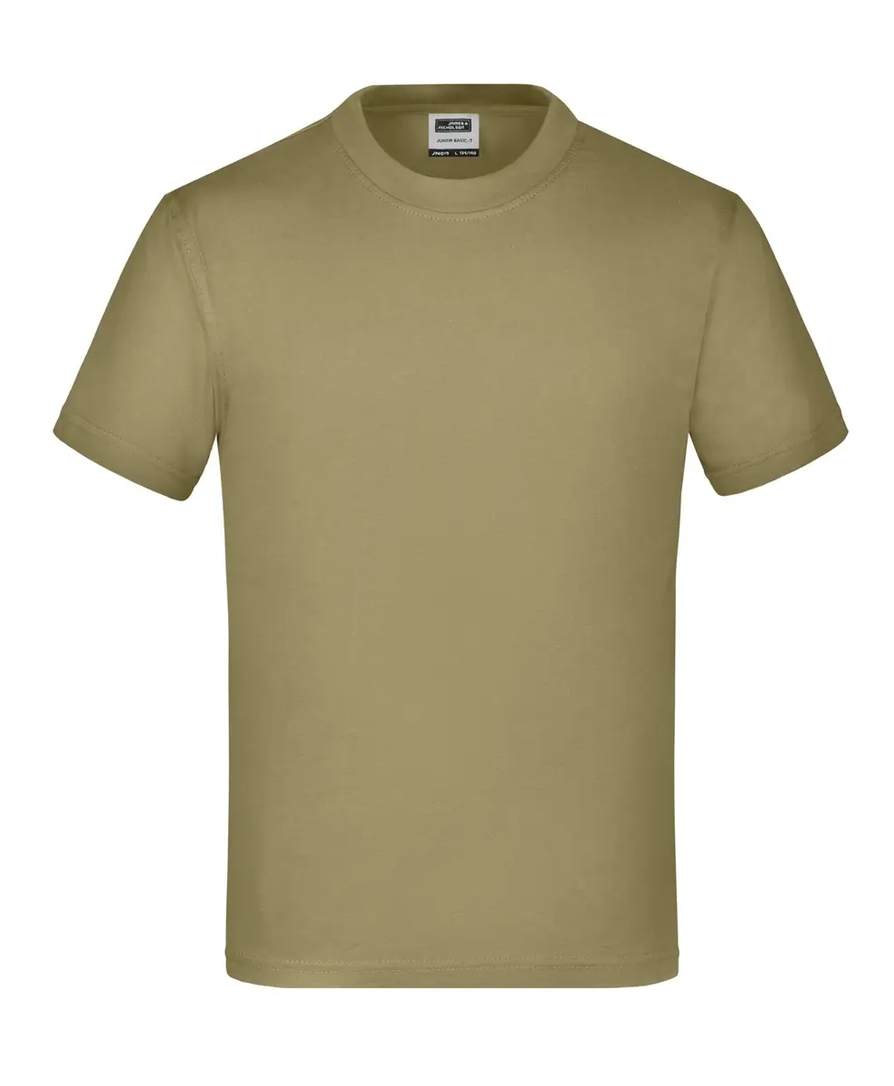 Kinder T-Shirt Junior Basic-T khaki ansicht vorne