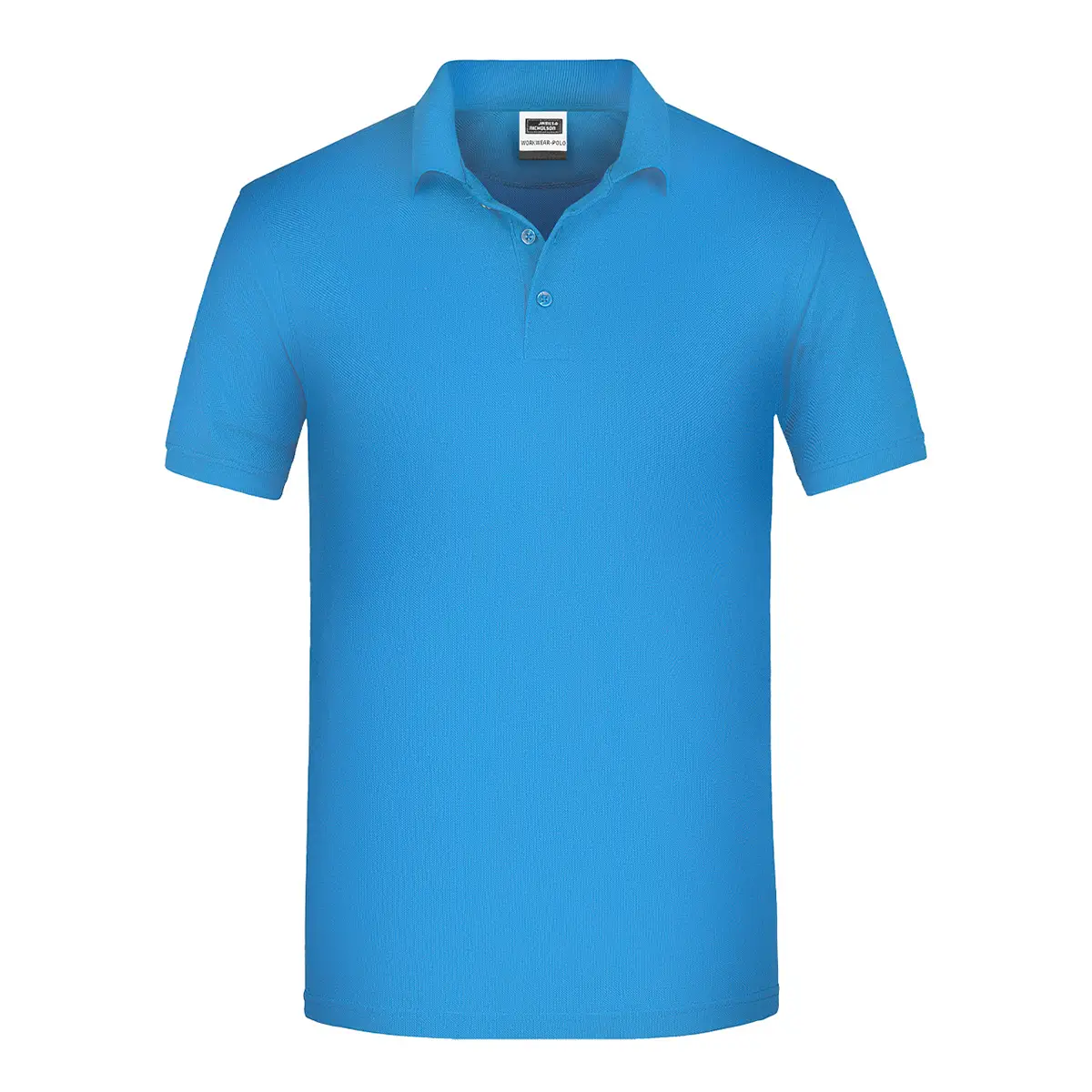 Kurzarm Poloshirt in Farbe aqua, strapazierfähig Daiber JN874 Herren, Vorderansicht hinter weissen Hintergrund