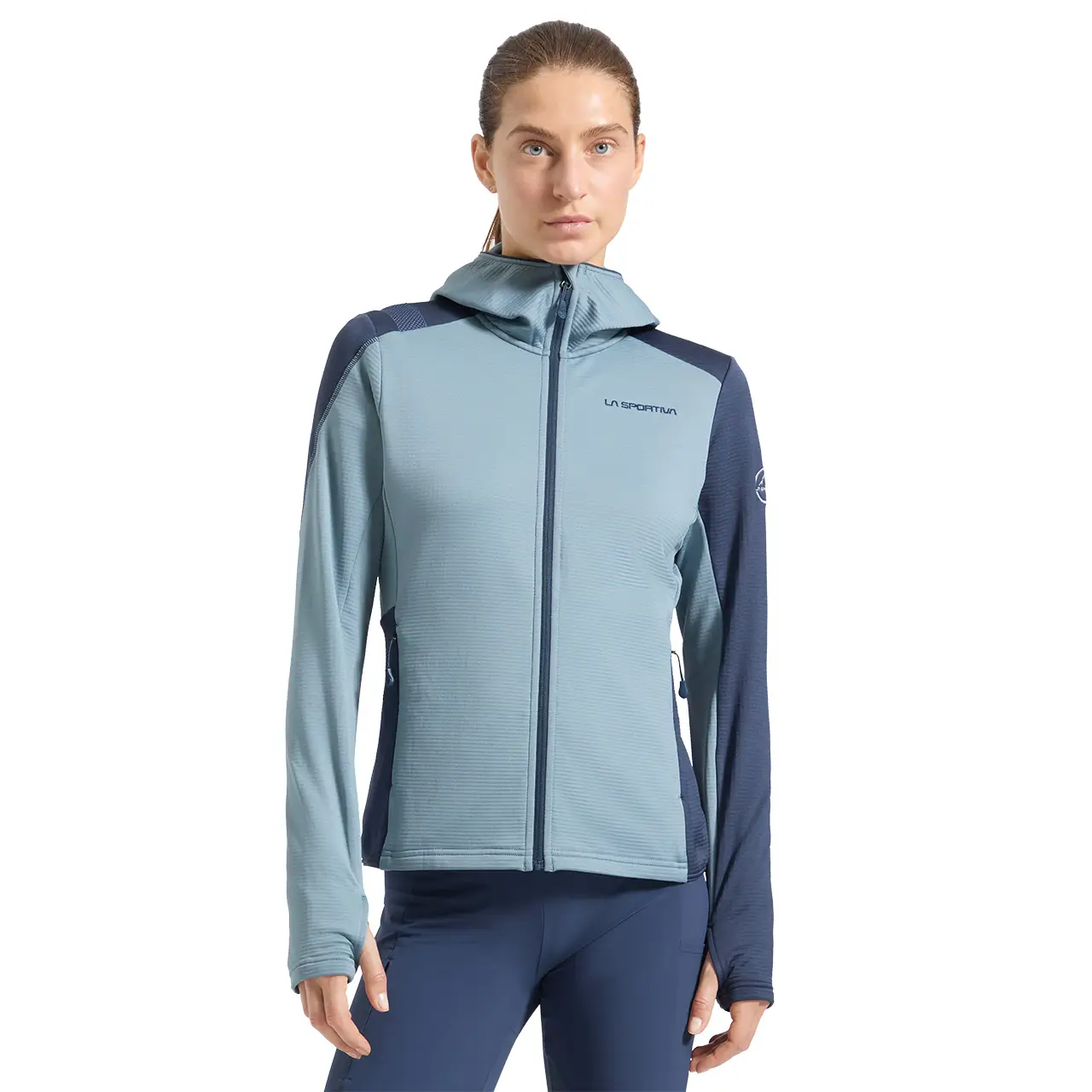 La Sportiva Chill Thermal Hoody W Damen Limestone Night Sky Slim Fit Vorderansicht