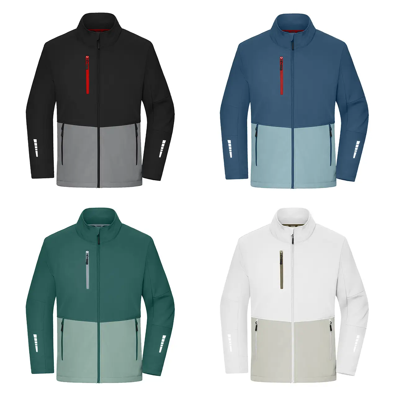 Daiber JN1886 Workwear Softshelljacke Unisex in Black/Metal Grey, Deep Blue/Steel Blue, Industrial Green/Foggy Green und White/Cement