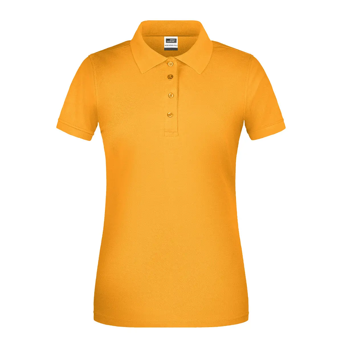 Arbeits Poloshirt Damen,strapazierfähig Daiber JN873,Farbe goldgelb, Vorderansicht hinter weissen Hintergrund
