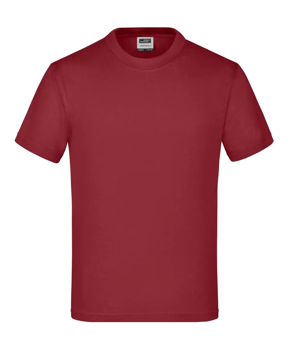 Kinder T-Shirt Junior Basic-T weinrot ansicht vorne