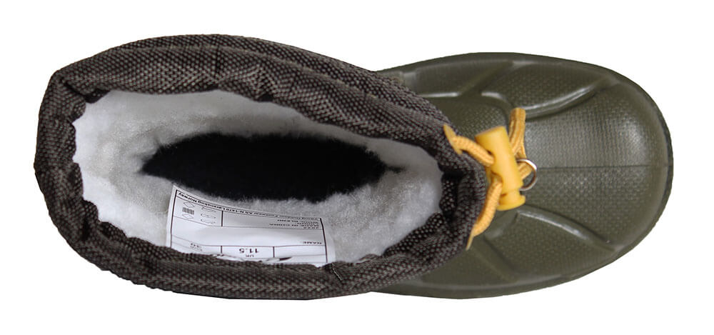 Winterstiefel Kinder dunkelgrün ansicht oben