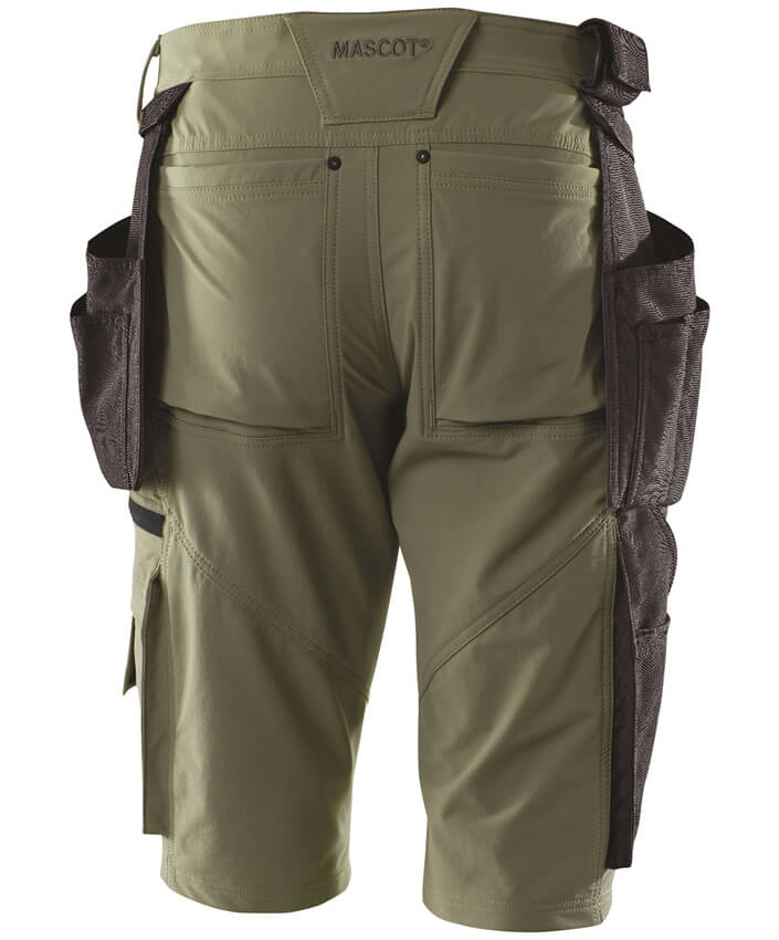 Arbeitsshorts Unisex gruen ansicht hinten
