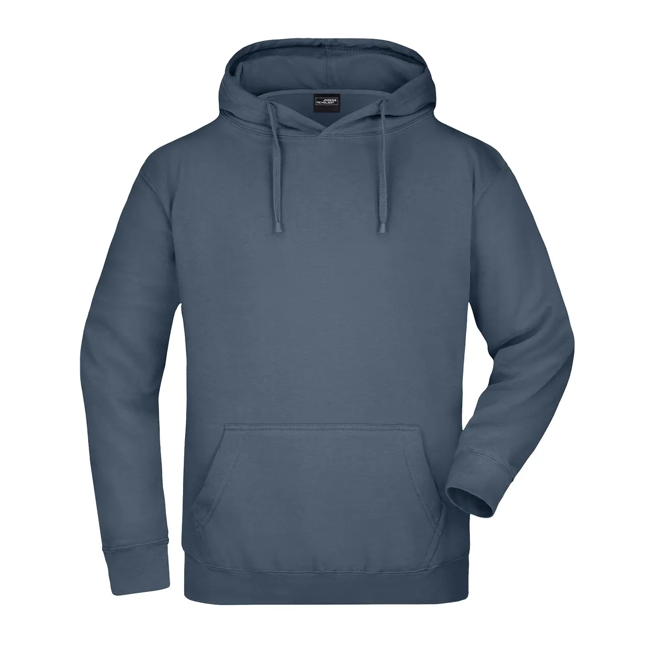 Herren Kapuzensweatshirt Daiber jn047 Farbe carbon, vordere Ansicht, klassisches Design mit Kängurutasche und elastischen Bündchen
