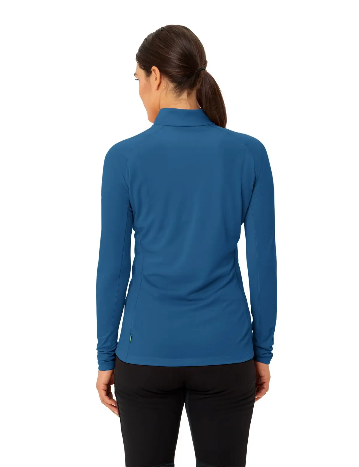 VAUDE Langarmshirt Damen Larice blau Frau mit Larice Langarmshirt blau ansicht hinten
