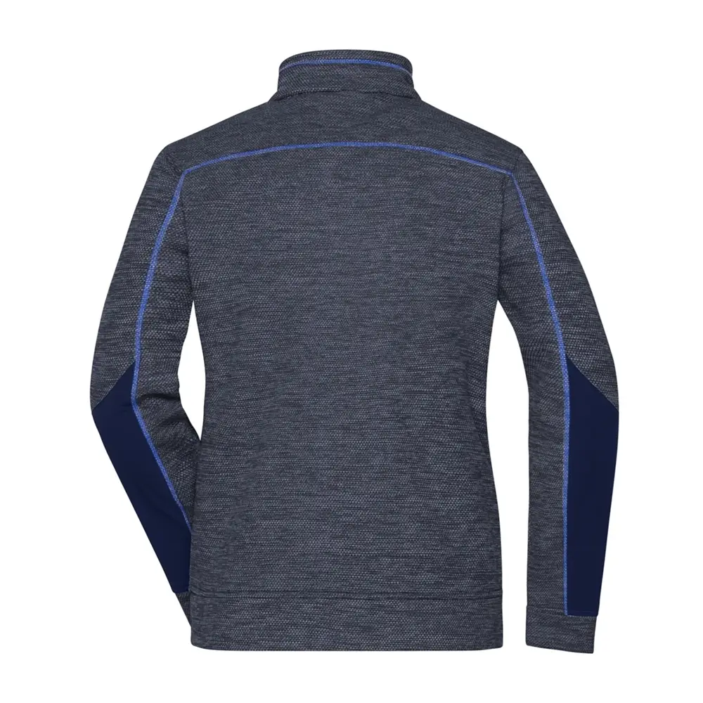 Strickfleece Jacke Damen navy-melange/navy-ansicht-hinten