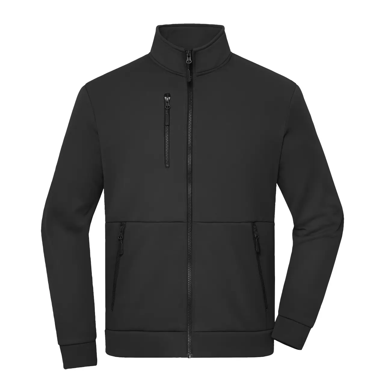 Daiber Workwear Fleecejacke JN1876 in schwarz Vorderansicht für Damen und Herren