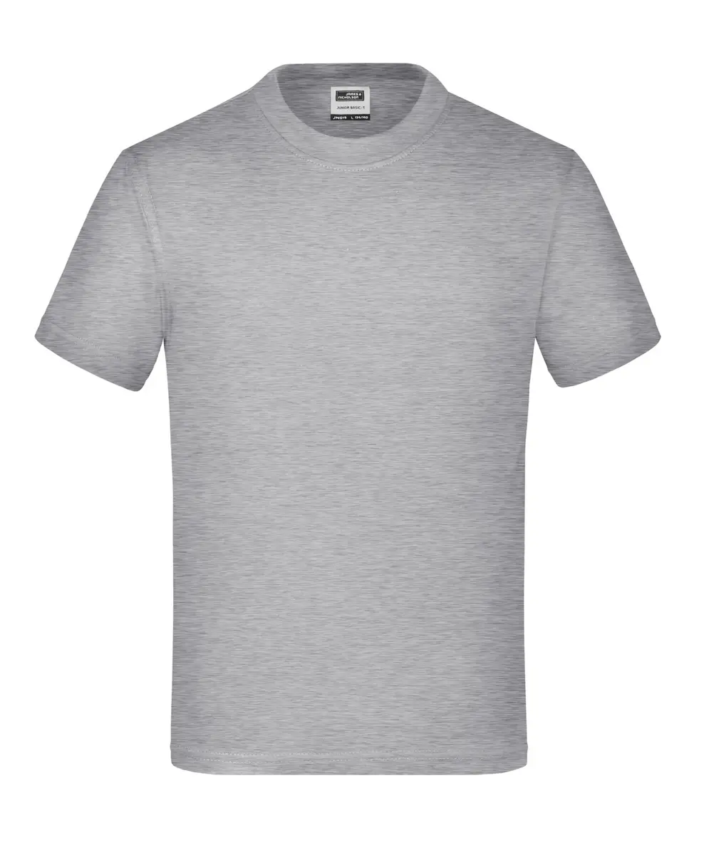 Kinder T-Shirt Junior Basic-T grey-heather ansicht vorne