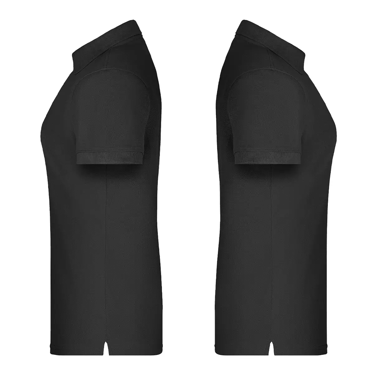 Arbeits Poloshirt Damen, Daiber JN873, Farbe schwarz, Seitenansicht links und rechts, mit weissen Hintergrund
