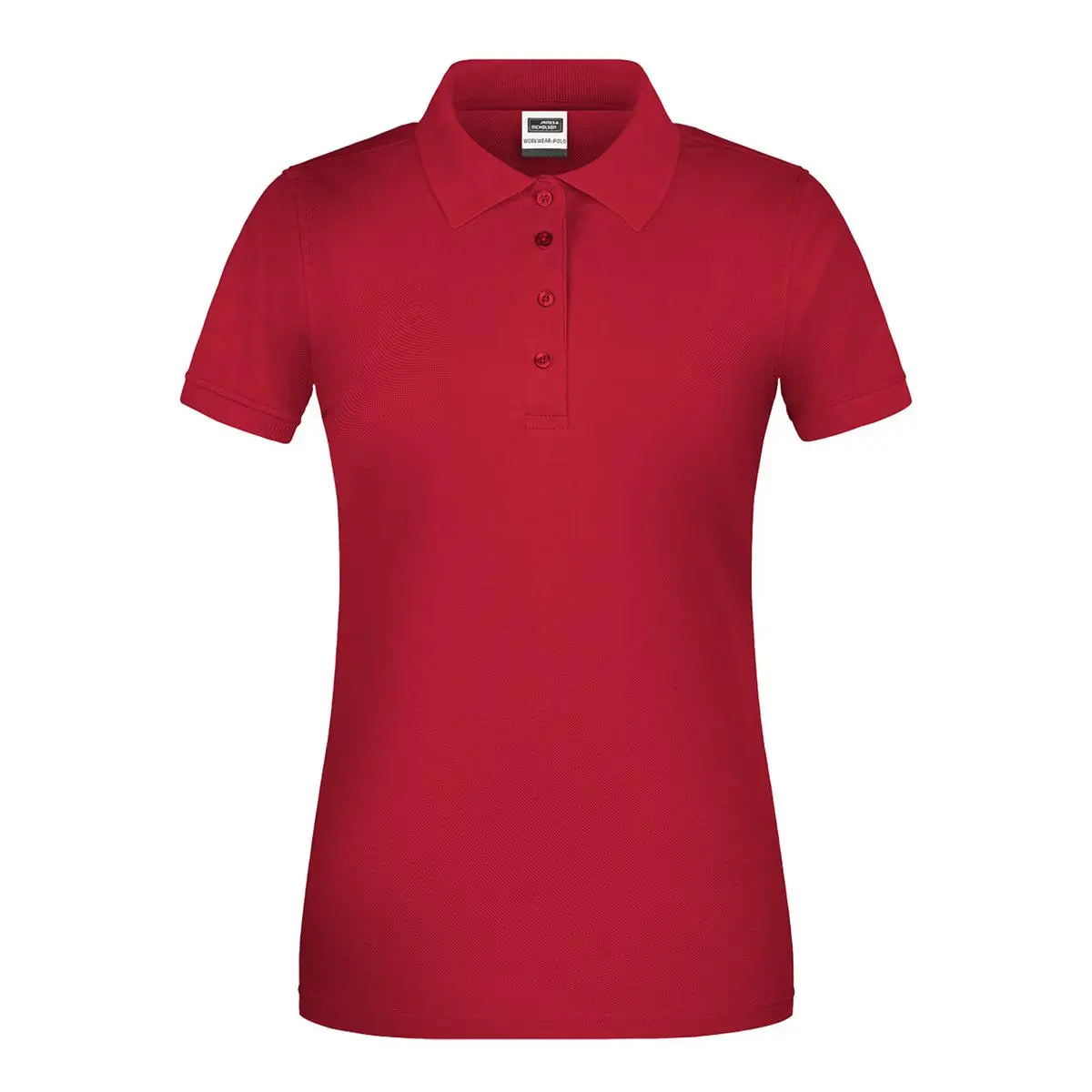 Arbeits Poloshirt Damen, strapazierfähig Daiber JN873, Farbe weinrot, Vorderansicht hinter weissen Hintergrund