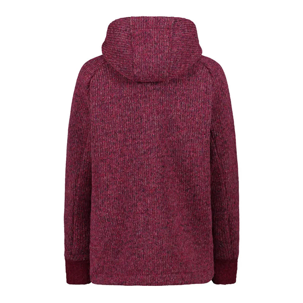 Damenjacke mit Kapuze Farbe cherry ansicht hinten