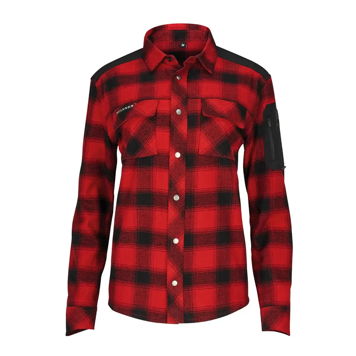PFANNER Damen Flanellhemd 105451-16 rot-schwarz kariert Vorderansicht