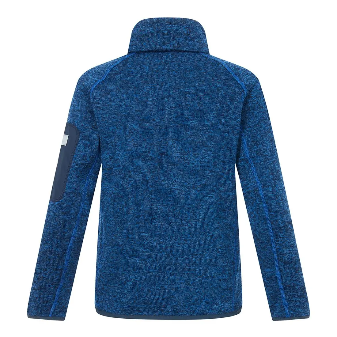 Regatta Kinder Strickfleecejacke Junior Newhill in blau mit grüne Akzenten, Rückenansicht