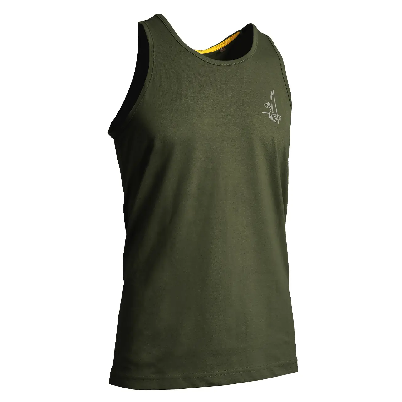 PFANNER Tanktop 3er-Set Frontansicht in waldgrün mit Holzer Logo auf Brust