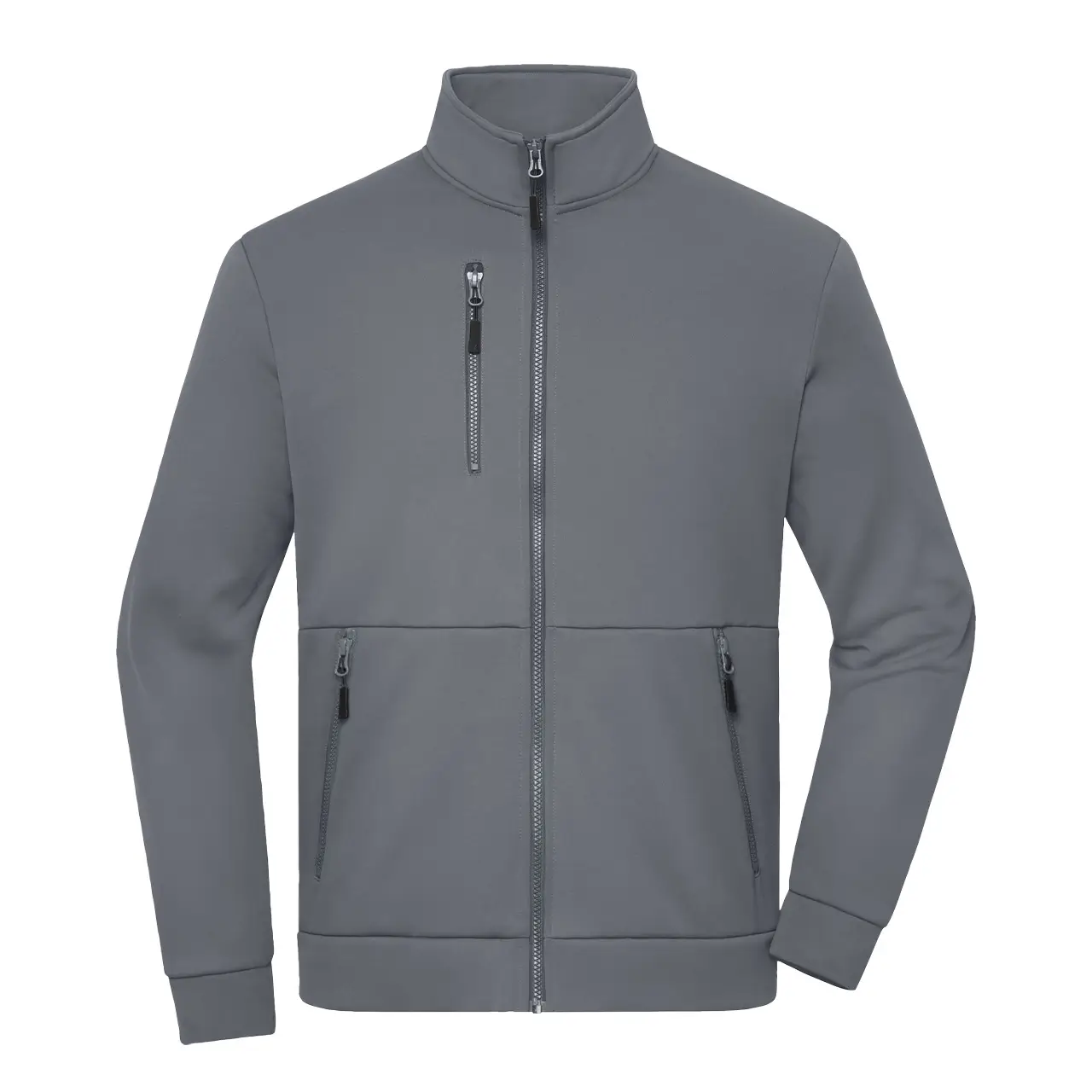 Daiber Workwear Fleecejacke JN1876 in metal-grey Vorderansicht für Damen und Herren