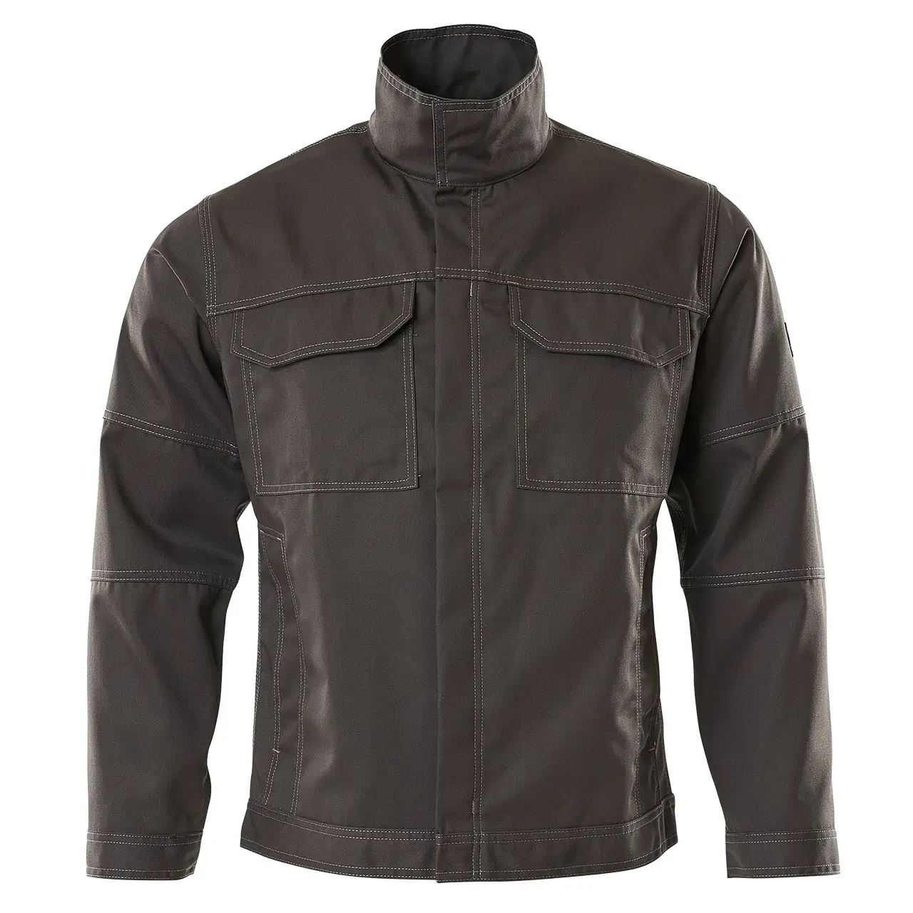 Arbeitsjacke dunkelanthrazit mit Stehkragen, frontansicht,  Artikel Mascot Rockford, 105059-422-18
