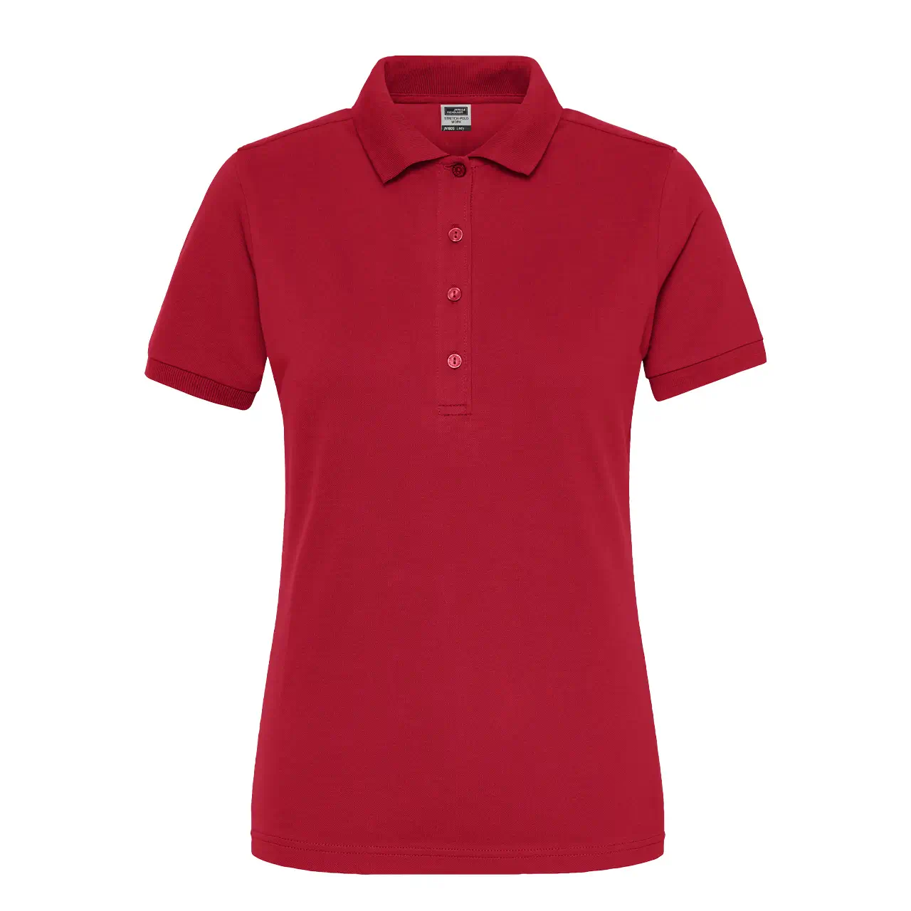 Damen Workwear Poloshirt Daiber JN1805 rot, Vorderansicht, kurzarm, tailliert, Bio-Baumwolle