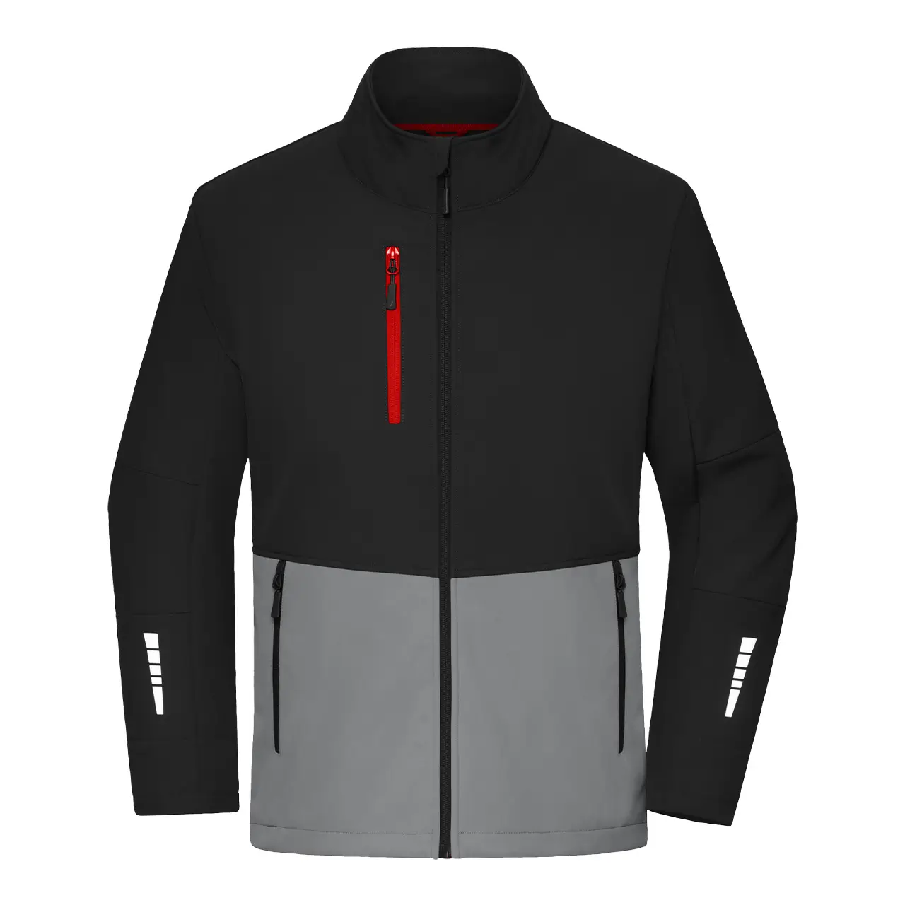 Daiber Workwear Softshelljacke JN1886 Unisex in black/metal-grey Vorderansicht für Damen und Herren