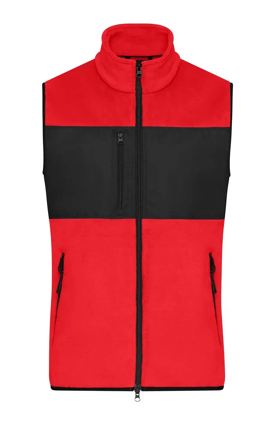 fleece weste herren rot-schwarz James & Nicholson jn1310