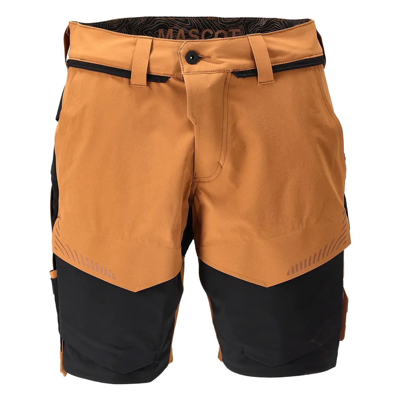 Mascot Handwerker Shorts Customized, Farbe nussbraun-schwarz, Herrenmodel, Frontansicht, Artikelnummer 22149-605-5409