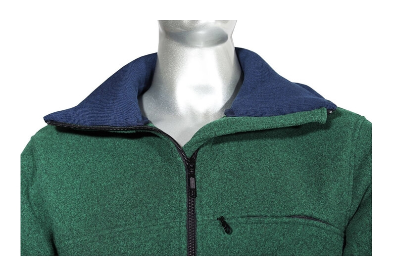 Microfleece jacke grün detail Stehkragen