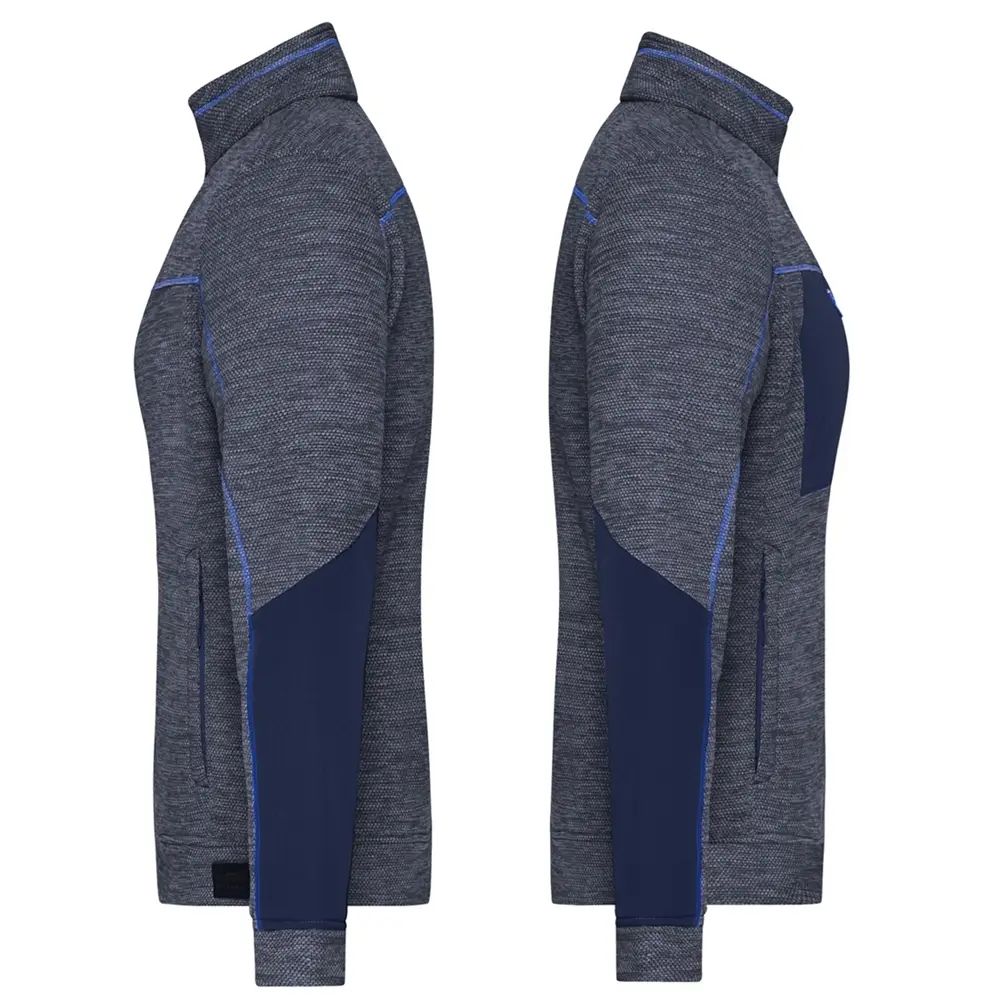 Strickfleece Jacke Damen navy-melange/navy-ansicht-seite