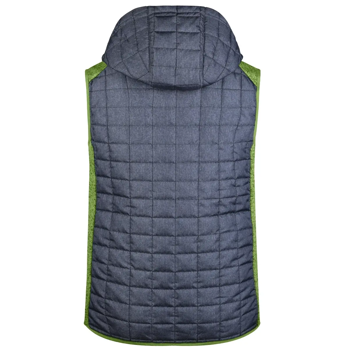 Strickfleece Weste mit Kapuze kiwi-melange