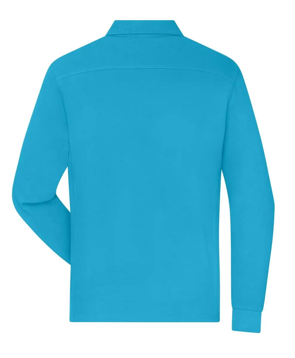Langarm Poloshirt Herren tuerkis
