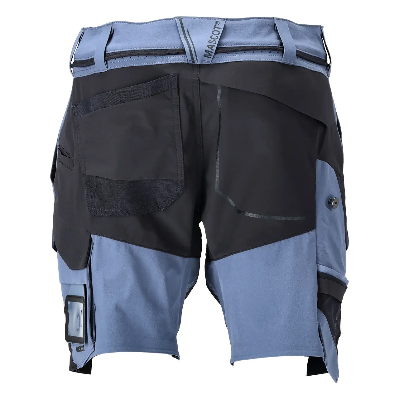 Mascot Arbeitsshorts Customized Ultimate Stretch, Farbe steinblau-schwarzblau, für Herren, rückansicht, Artikelnummer 22149-605-85010