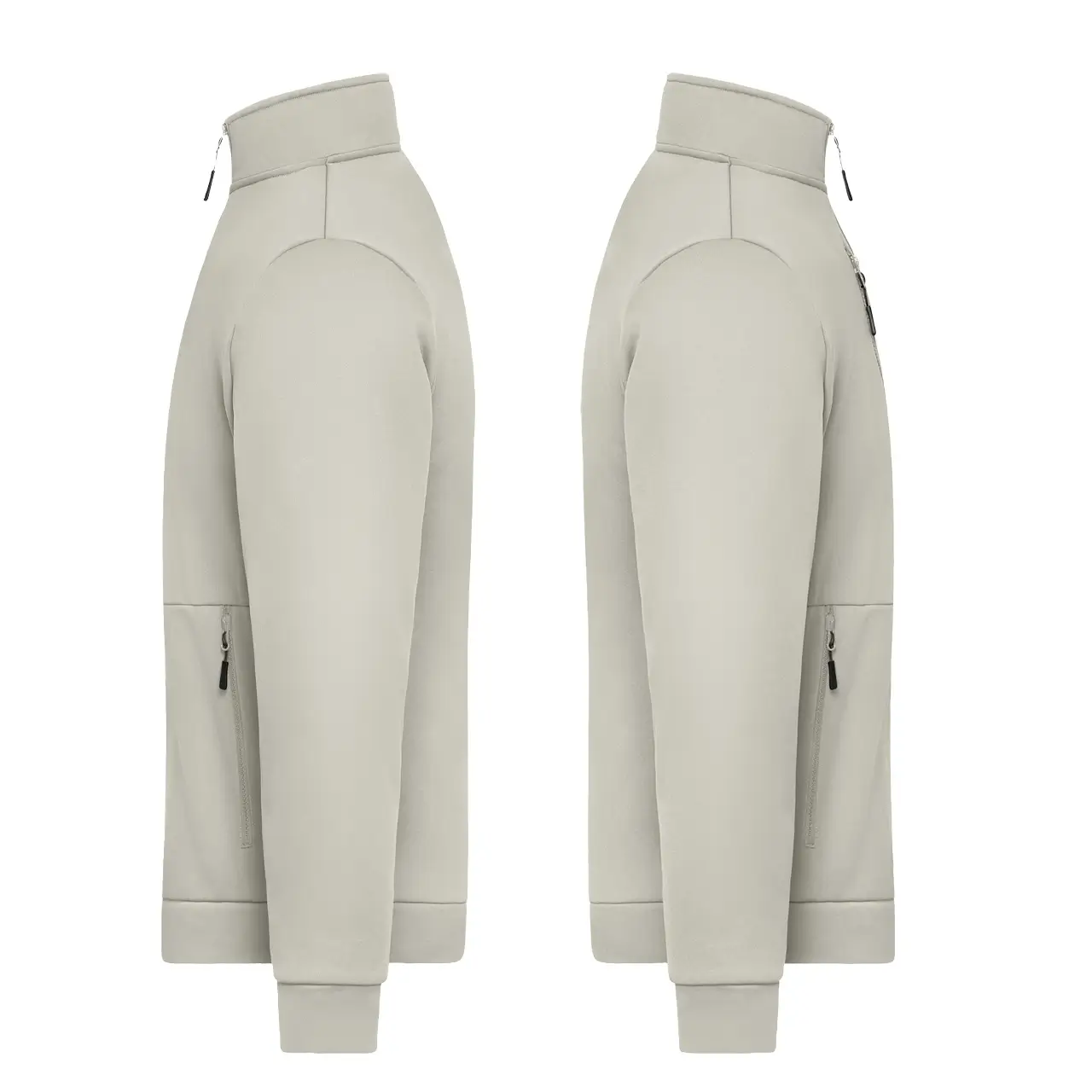Daiber Workwear Fleecejacke JN1876 in cement Seitenansicht für Damen und Herren