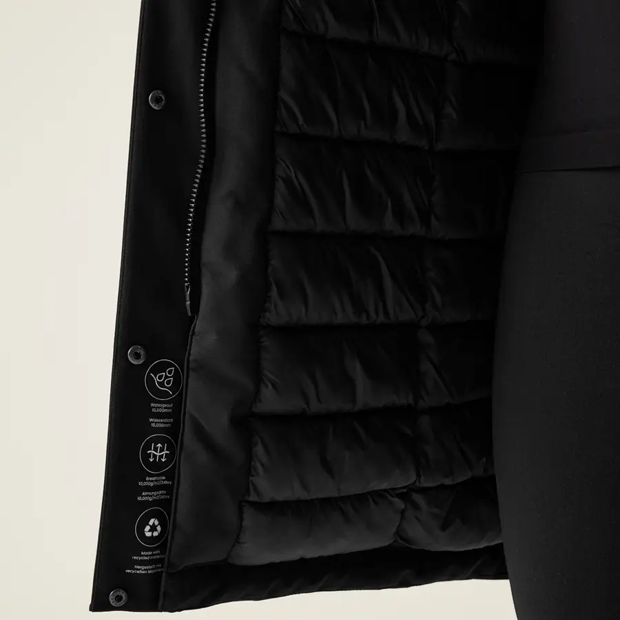 Damen Parka Dallymoore detail schwarz