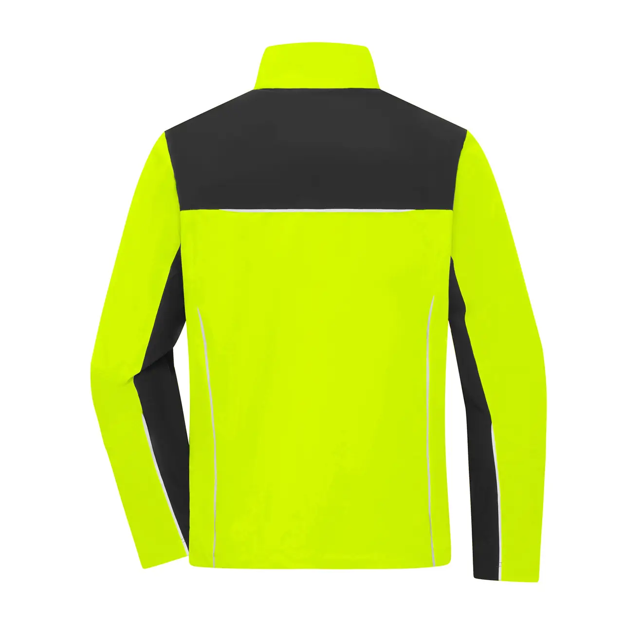 Daiber Arbeitsjacke von hinten, in neongelb/schwarz, mit Reflexstreifen