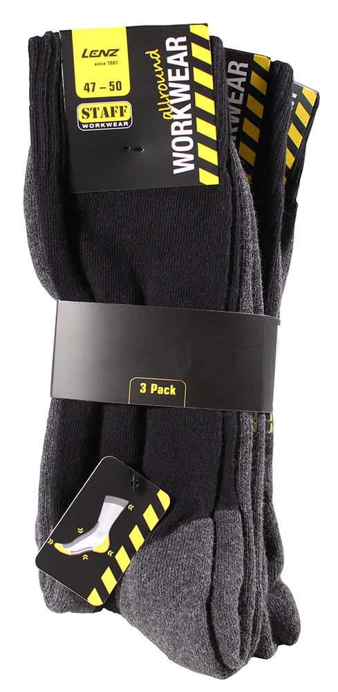 Lenz  Arbeitssockenr 3er Pack schwarz - anthrazit