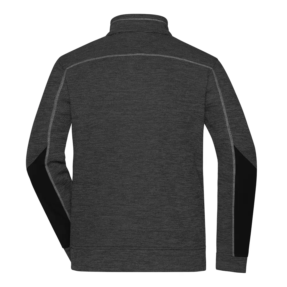 Daiber Strickfleecejacke schwarz-silber-melange