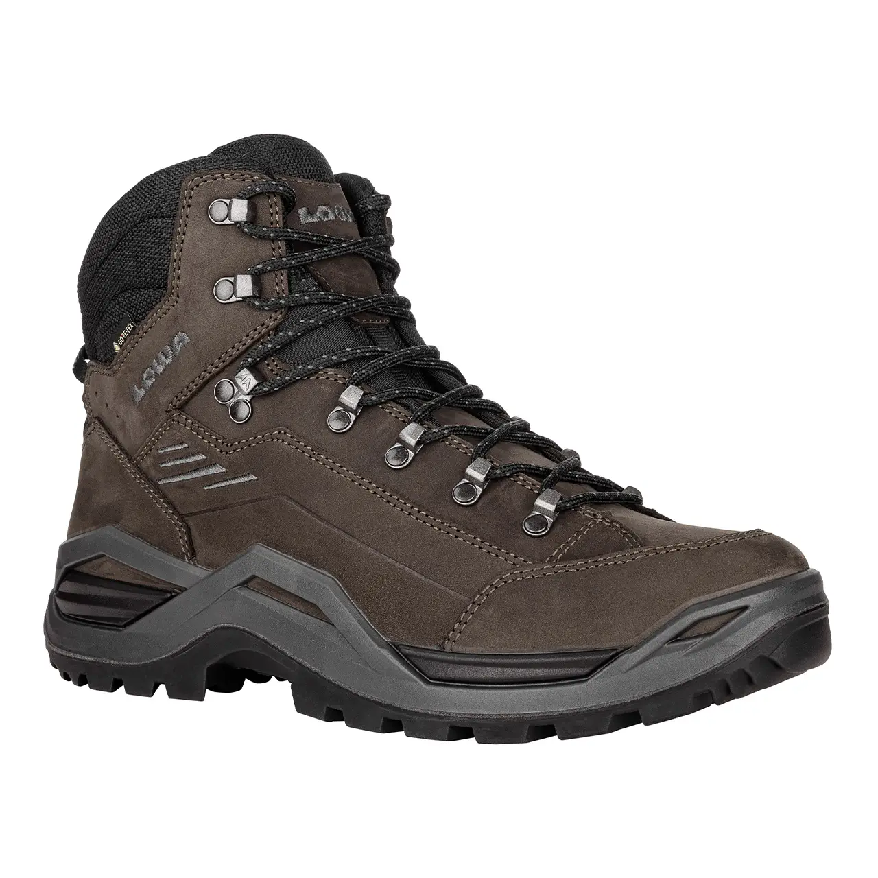 LOWA Renegade EVO GTX MID Herren Wanderschuhe dunkelbraunschwarz aus Nubukleder mit GORE-TEX