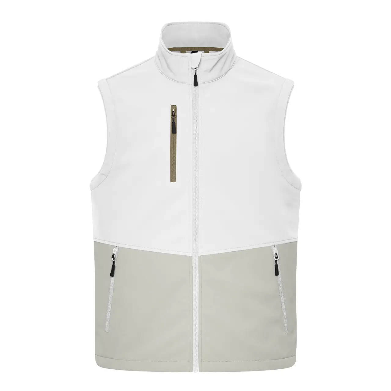 Daiber Workwear Softshellweste JN1888 in white/cement Vorderansicht für Damen und Herren