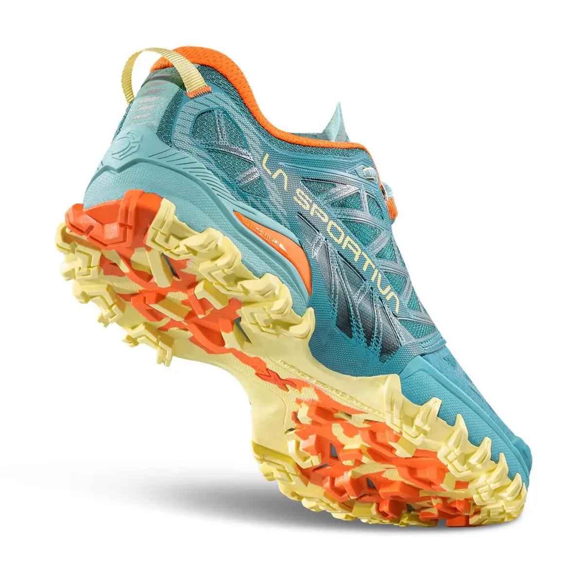 La Sportiva Bushido III Damen Trailrunning Schuhe Rückansicht stabile Fersenkonstruktion