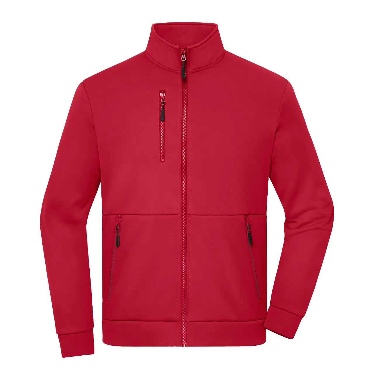 Daiber Workwear Fleecejacke JN1876 in rot Vorderansicht für Damen und Herren