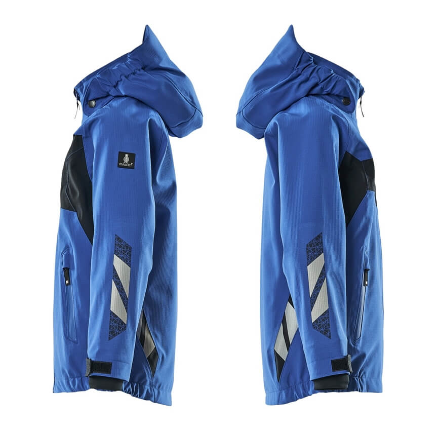 Mascot Kinder Hardshell Jacke seitenansicht in azzurblau-schwarzblau,winddicht und wasserabweisend,18901-249-91010