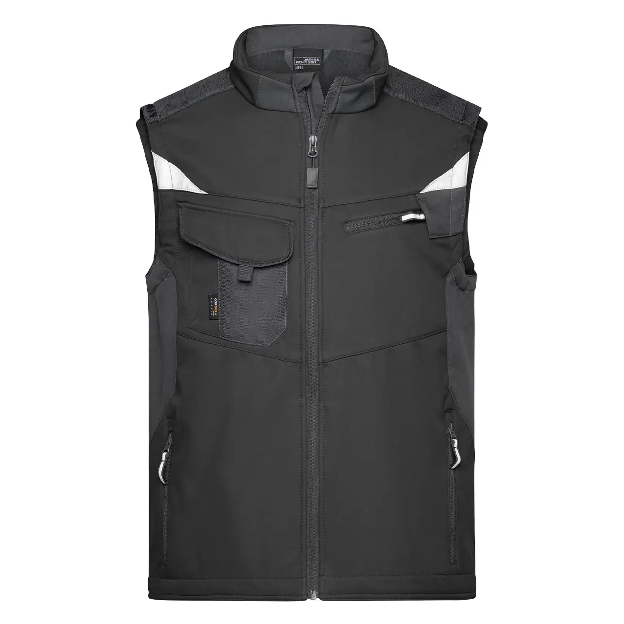 Daiber Arbeitsweste mit Cordura Verstärkung, Unisex für Damen und Herren, JN845 schwarz, Fronansicht