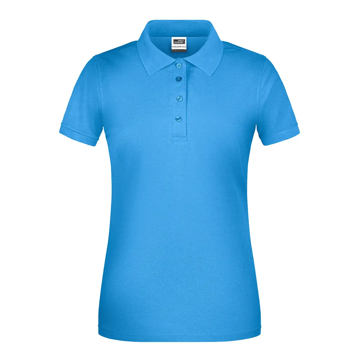 Arbeits Poloshirt Damen,strapazierfähig Daiber JN873,Farbe aqua, Vorderansicht hinter weissen Hintergrund
