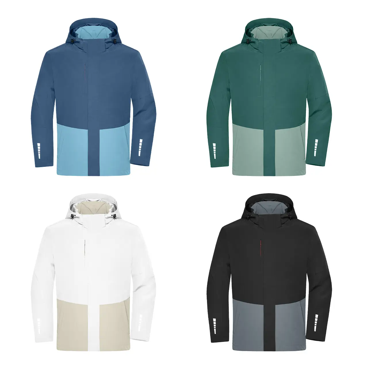 Daiber Workwear Hardshell Regenjacke JN1878 Unisex in verschiedenen Farbvarianten White/Cement, Black/Metal-Grey und Deep-Blue/Steel-Blue