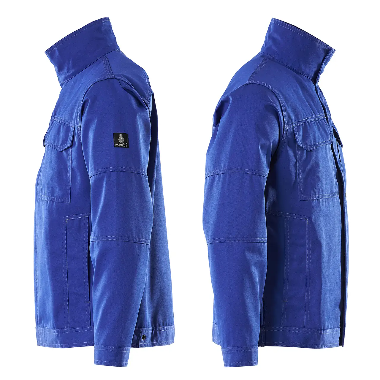 Mascot Arbeitsjacke kornblau mit Stehkragen, seitenansicht, Artikelnummer 105059-422-11