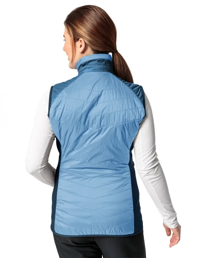 Damen Weste Sesvenna blau Frau mit Winter Weste blau ansicht hinten